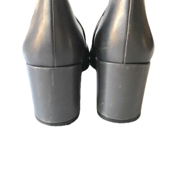 Vince Blakely Gray Leather Block Heel Booties Round Toe Zipper Womens Sz 7.5 EUC - Picture 4 of 6
